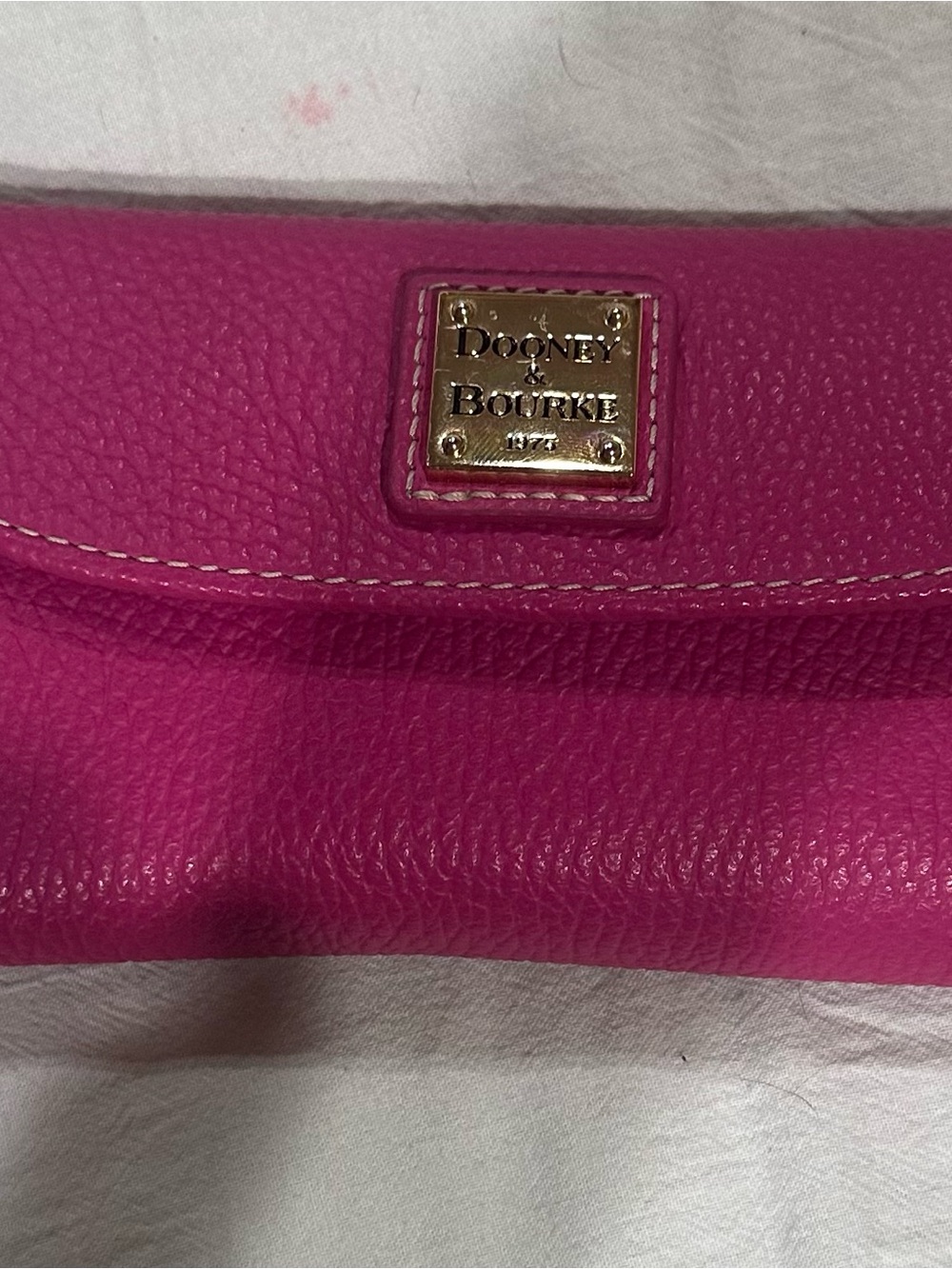 Dooney & Bourke Hot Pink Pebbled Leather Wristlet Clutch